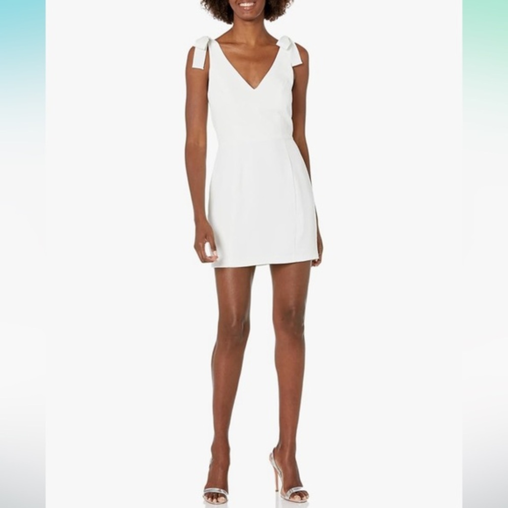 Amanda Uprichard White Tie-Shoulder Mini Dress